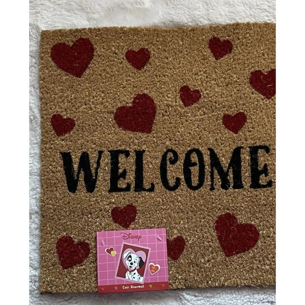 Disney 101 Dalmatians Coir Door Mat Outdoor Valentines Love Hearts 18 X 30” NEW‎